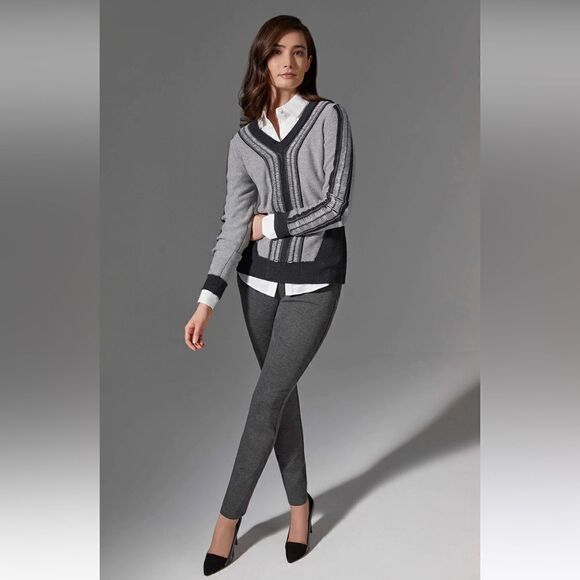 Per Se by Carlisle Charcoal Grey Side Zipper Dress Pants Ankle Zipper Size 10 - Picture 1 of 11